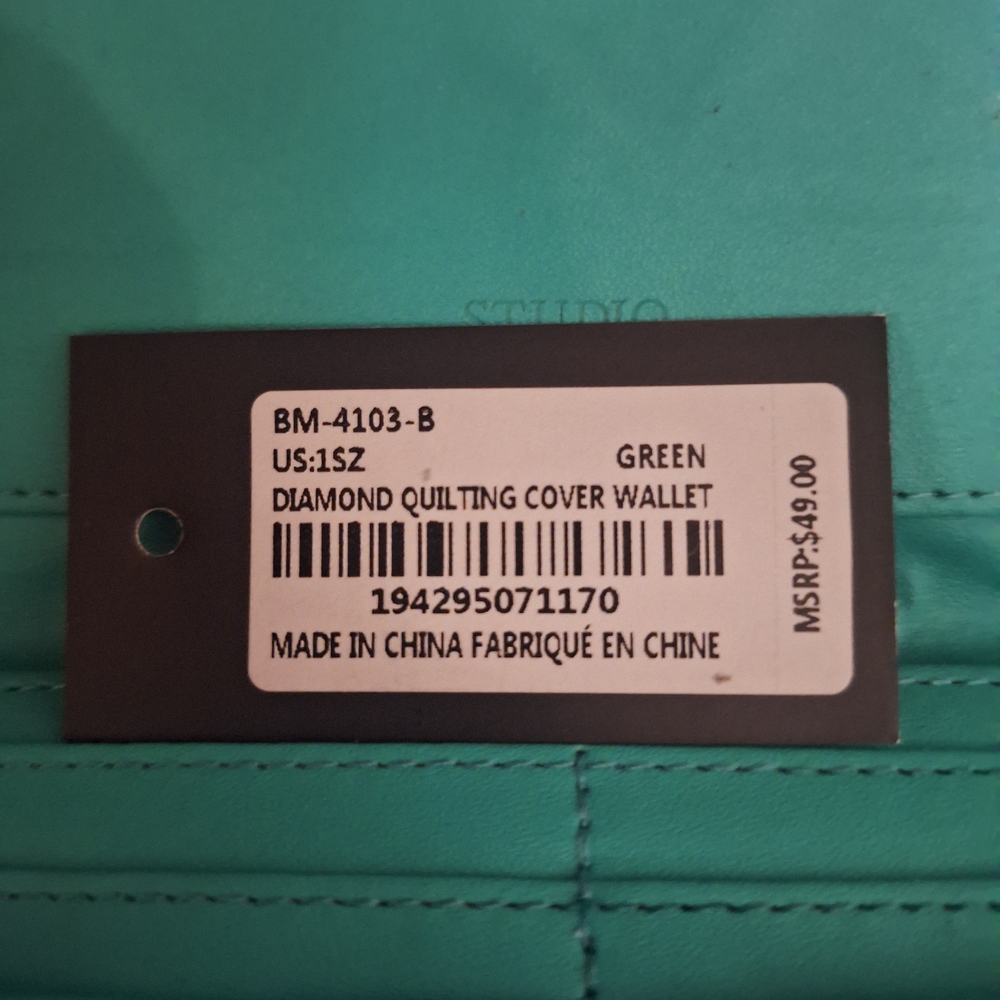 NWT Badgley Mischka Quilted Turquoise Wallet - Picture 4 of 4